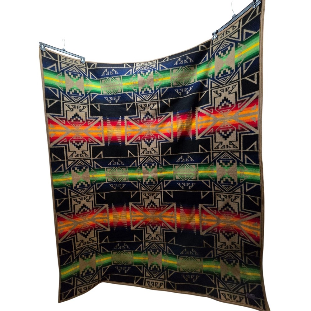 Pendleton Beaver State Wool Blanket Robe Native‎ American Reversible 67x82 USA